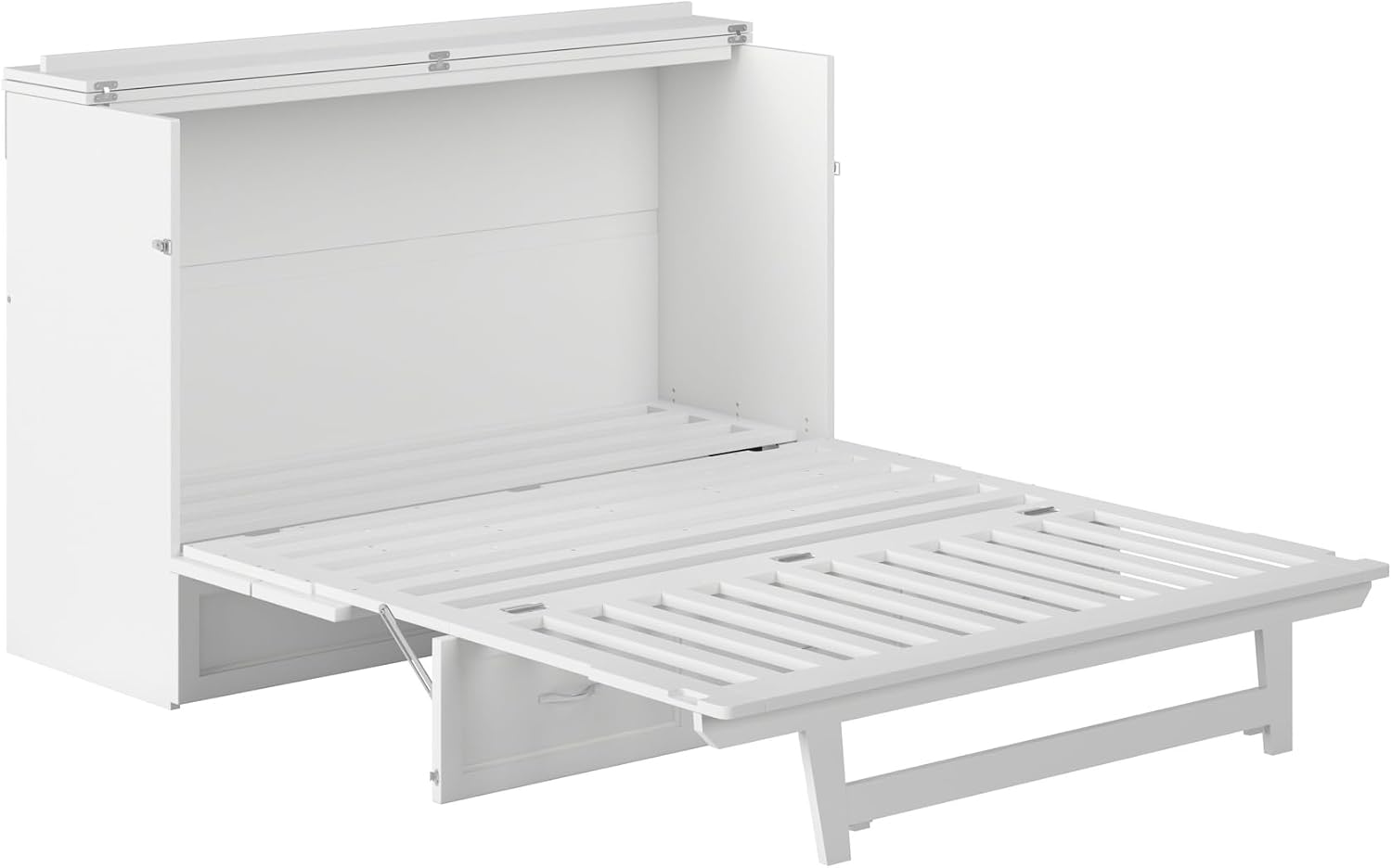 AFI, Northfield Murphy Bed Chest Queen with 6" Mattress, Storage Drawer & Built-in USB Charger, White