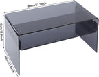 Acrylic Side Table 2-Tier - Modern Rectangular Open Storage Coffee Table, Clear Rectangle Side Table Furniture for Home Office Reception and Bedroom