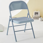 Folding Chair with Padded Curved Backrest Portable Folding Chair for Home Office Parties Lightweight Easy Storage(Blue1)