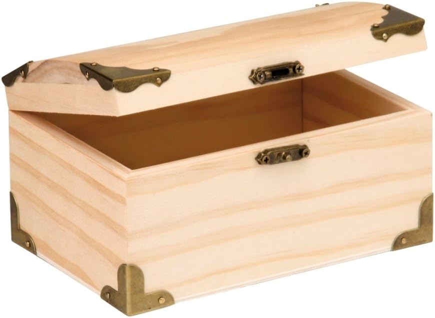 Glorex Wooden Treasure Chest, Natur, 15 x 9.5 x 8 cm