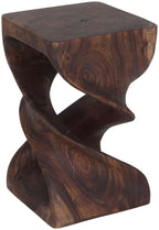 Haussmann Double Twist Pedestal Table, Mocha, 12x12x20 in