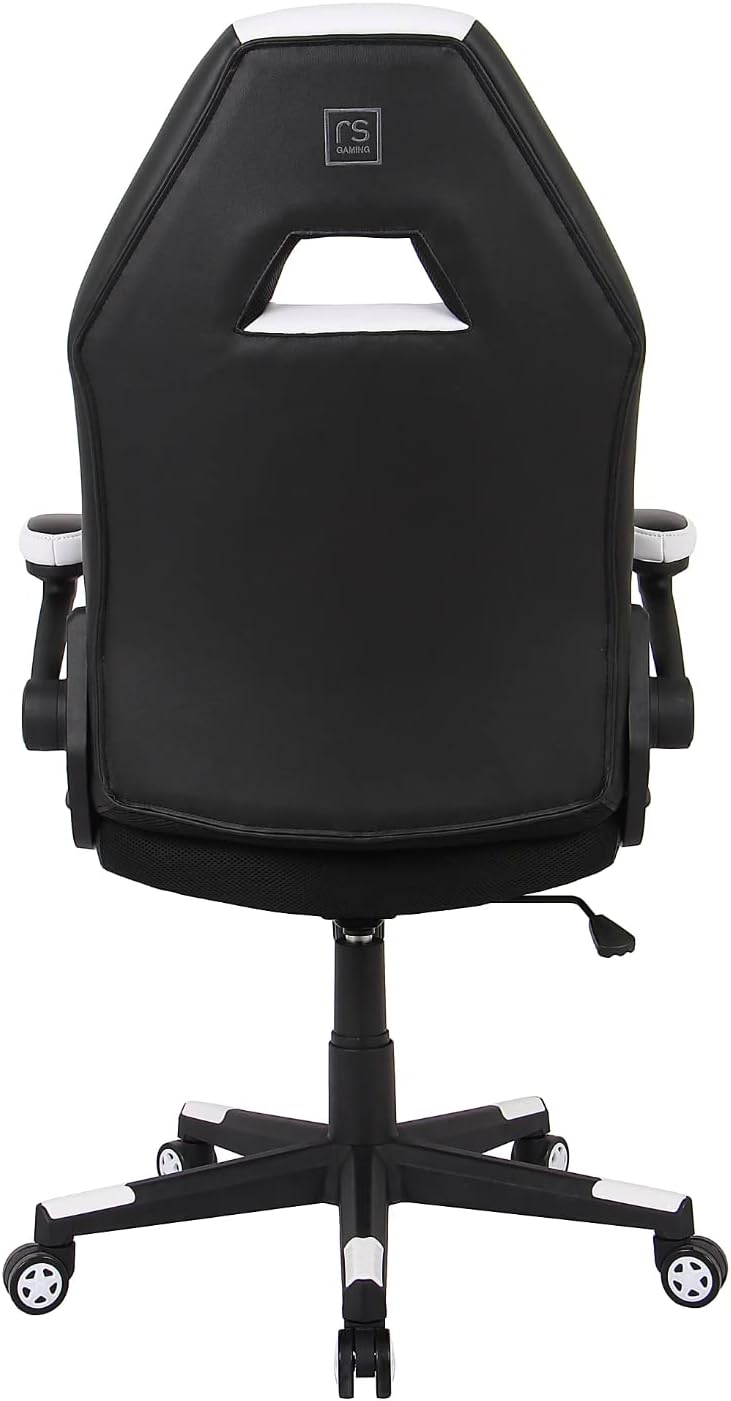 RS Gaming™ Bonded Leather High-Back Gaming Chair, White/Black