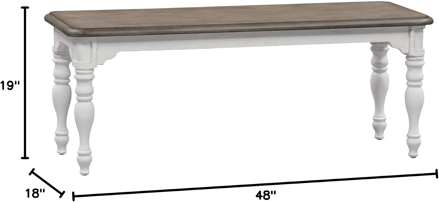 Liberty Furniture Industries Magnolia Manor Dining Bench (RTA), Antique White