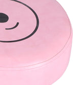 Small Under Desk Footrest Ottoman, Cute Cartoon Step Stool with 4 Stable Log Legs for Kids and Adults, Compact PU Leather Footstool for Home Office Dorm