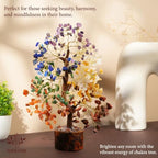7 Chakra Tree of Life Crystal Tree - Gemstone Healing Tree for Positive Energy, Home Office Crystal Tree Decor, Chakra Crystal Tree Housewarming - Birthday Gifts for Women, Men, Mom, Sister, Friends