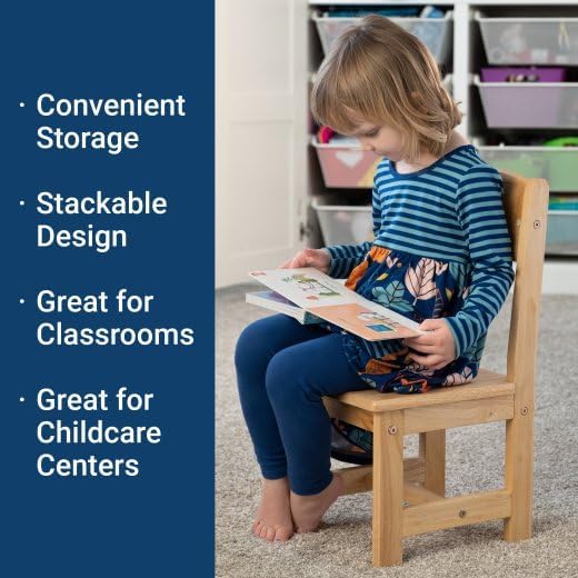 Constructive Playthings KRP-110 Classic Rubberwood Chair for Preschool and Classroom Seating, 10", Durable Classroom Furniture for Schools, Daycares & Learning Spaces