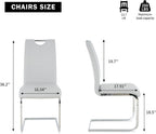 yeag Modern Dining Chairs Set of 4, High Back Kitchen and Kitchen Room Chairs with Silver Metal Chrome Legs and Upholstered PU Faux Leather Seat, Accent Side Chair for Home,Living Room, Gray