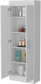 White 5-Shelf Storage Pantry Cabinet