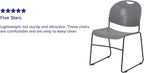 Flash Furniture 5 Pack HERCULES Series 880 lb. Capacity Gray Ultra-Compact Stack Chair with Black Powder Coated Frame