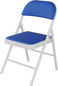 Folding PU Upholstered Chair with Sturdy Metal Frame for Office and Dining Comfortable and Durable