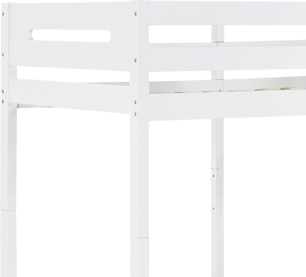 White Twin,Twin Bunk Bed with Ladder