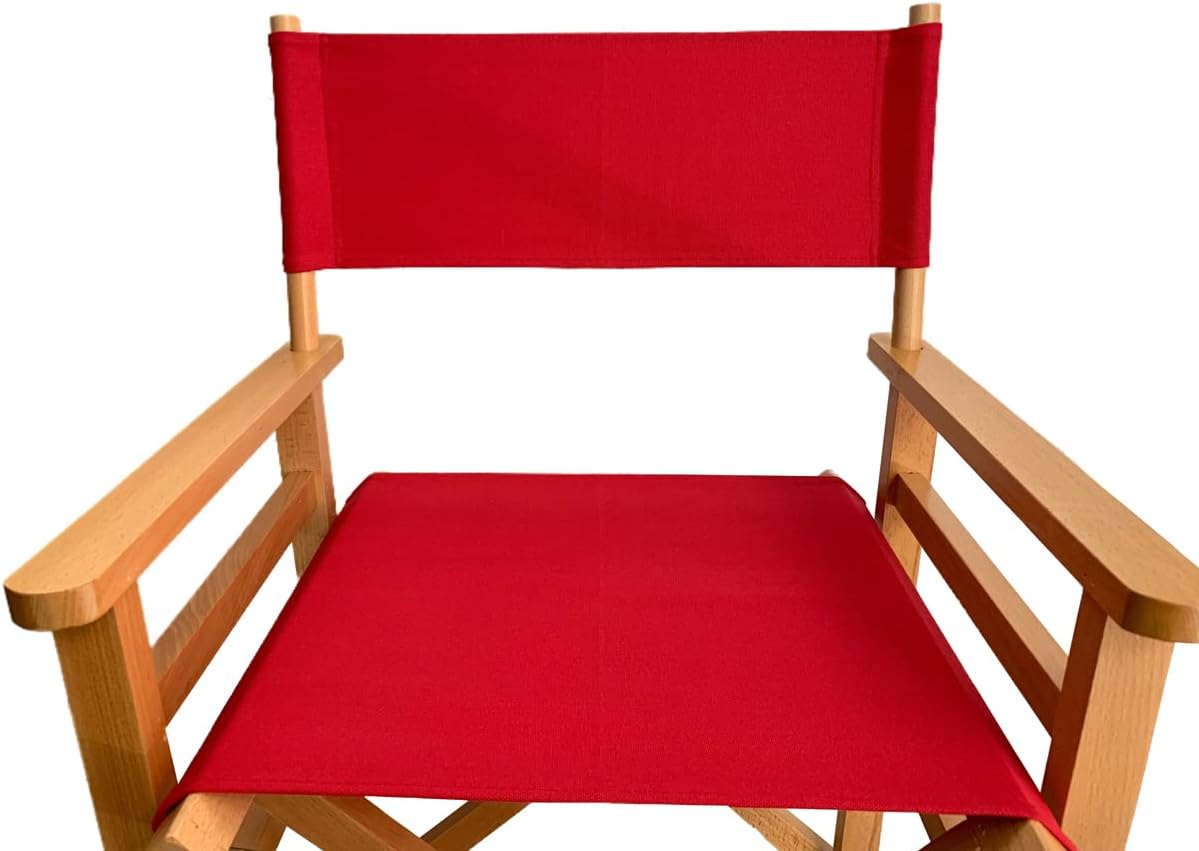 1 Set (3pcs) 20.86"L x 16.14"W Directors Chair Canvas Replacement Director Chair Replacement Canvas with Round Fiberglass Stick for Directors Chairs Director Chair Covers Replacement Canva (Red)