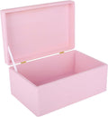 Creative Deco Large Pink Wooden Box Storage with Hinged Lid | 11.8x7.87x5.51in (+-0.5) | Keepsake Gift Box for Tool Dog Toy Kitchen Storage | ROUGH UNSANDED Wood Chest Trunk