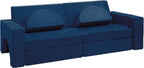 Betterhood Modular Kids Play Couch, 10PCS Child Sectional Sofa Imaginative Furniture Play Set for Creative Kids, Toddler to Teen Bedroom Furniture, Girls and Boys Playroom Convertible Sofa, Blue