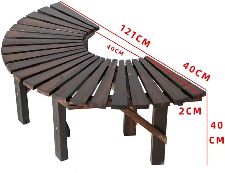 Patio Benches for Outdoors Outdoor Garden Solid Wood Tree Bench Flower Rack Park Chair Long Stool Garden Benches for Outdoors
