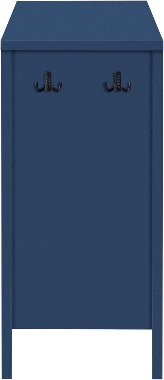 Virubi 55" Sideboard Buffet Cabinet with Storage and Double Hooks, Modern Wood Coffee Bar Cabinet with Open Shelf and 2-Tiers Adjustable Shelves for Living Room, Hallway, Dining, Navy Blue