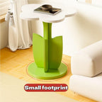 Funky Decorative Flower-Shaped Side Table, Modern Creative Couch Table with Pedestal, Multifunctional End Table for Living Room, Bedroom, Small Spaces(Pink)