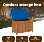 Casafoyer Garden Storage Box 35.4"x19.7"x41.7" Solid Acacia Wood-Rustic Outdoor/Indoor Storage Bench with Ample Space-Durable & Waterproof.