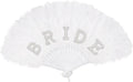 Aprince Bride to Be Fan Bridal Shower Gifts for Wedding Bachelorette Party Decorations White Pearl Feather Fan Bride Outfit Accessories