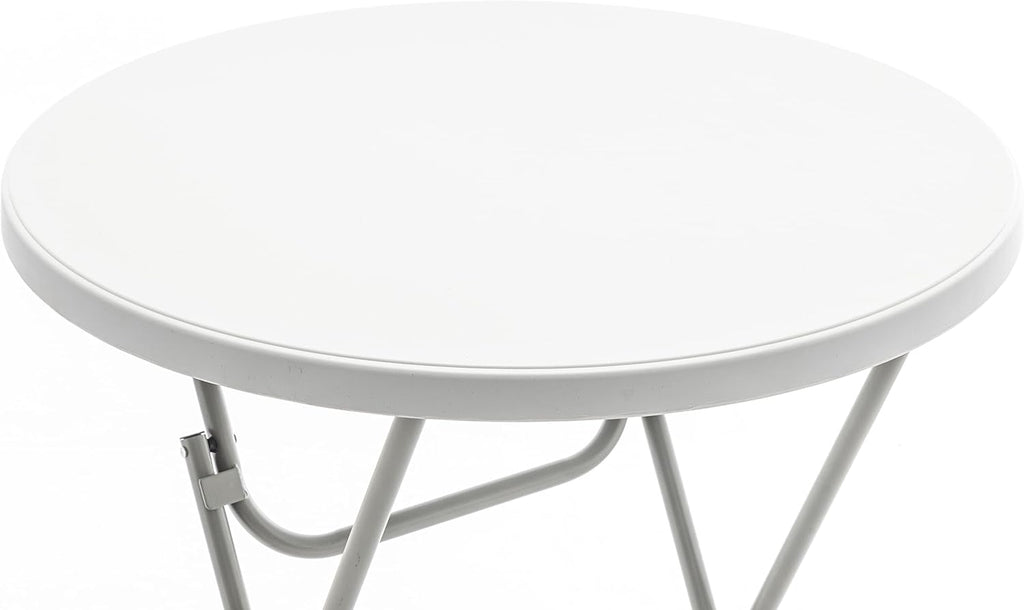 BTExpert 32" Round 43" Bar Height White Granite Plastic Folding Table Portable Commercial Table Banquet Card Coffee Dining Cocktail Table for Wedding Party Event Home Kitchen Outdoor