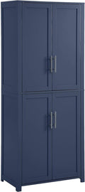 Maykoosh Tall Kitchen Pantry - Storage Cabinet with Adjustable Shelves - Navy