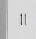 Spacious White Tall Pantry Cabinet with 5 Shelves - Kitchen Cupboard Organizer Storage