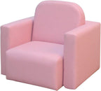 2 in 1 Multifunctional Sofa Convertible Table and Chair Set for 3 Years Old Boys Girls, Pink