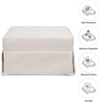 Namesake Gliding Ottoman in Performance Cream Eco-Weave, Water Repellent & Stain Resistant, Greenguard Gold & CertiPUR-US Certified