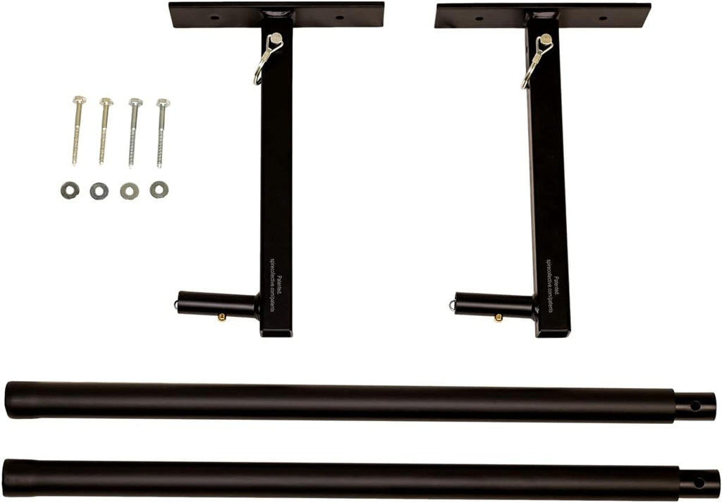 StoreYourBoard Adjustable Overhead Ladder Rack – Garage Organizer Ladder Shelf for Step & Extension Ladders - Storage Racks and Shelving for Garage Organization - Ceiling Mounted - Holds 75 lbs