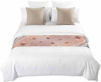 Summer Beaches Bed Runner for King Size Bed, 102"x20" Nautical Ocean Pink Wave Sea Nut Starfish Pearl Luxury Bed Runners & Scarves Decorative Bedding Scarf Protector Slipcover for Home Hotel
