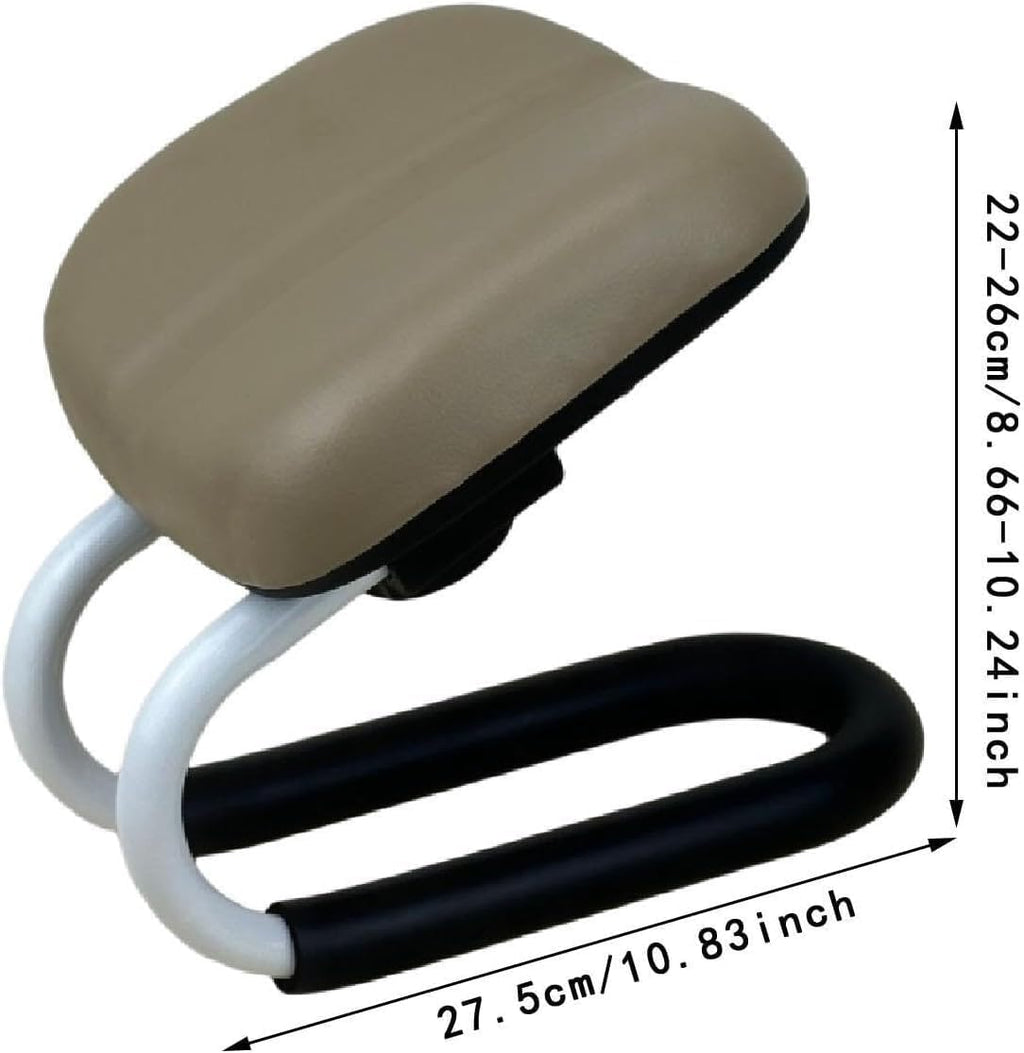 Ergonomic Kneeling Mation Bench with Slip Pad, Portable L Frame & Pu Leather Cushion, Ideal for Stretching, Mindfulness Ptice, Light Turquoise for S Beige 10.83inch