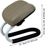 Ergonomic Kneeling Mation Bench with Slip Pad, Portable L Frame & Pu Leather Cushion, Ideal for Stretching, Mindfulness Ptice, Light Turquoise for S Beige 10.83inch