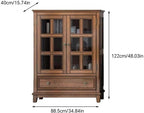 Entryway Cabinet Countryside Solid Wood Dining Sideboard Wine Cabinet Living Room Restaurant Glass Ash Wood Retro Simple Sideboard Storage Cabinet