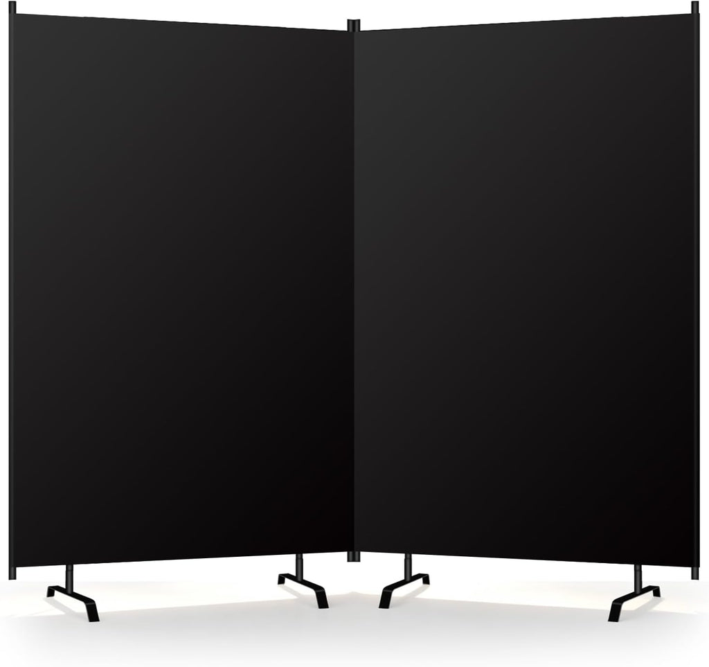 Room Divider Panel, Siebwin 2 Panel Folding Privacy Screens with Wider Feet, 8 Ft Portable Room Partition for Room Separator, Room Divider Screen Partition Room Dividers Freestanding