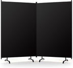 Room Divider Panel, Siebwin 2 Panel Folding Privacy Screens with Wider Feet, 8 Ft Portable Room Partition for Room Separator, Room Divider Screen Partition Room Dividers Freestanding