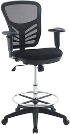 Modway Articulate Drafting Chair - Reception Desk Chair - Drafting Table Chair in Black