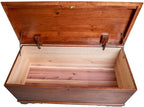 Rustic Red Door Co. Cedar Hope Chest with Waterfall Top, Amish Made Wooden Storage Trunk Box for Bedroom, Blanket, Clothes, Anti-Slam Hinges and Lock, 42", Rustic Cherry Wood, W. Cherry Stain