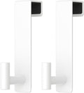 PMMASTO 2-Pack Over The Door Hooks - Rustproof Stainless Steel Door Hangers for 1-3/4 Inch Doors, Non-Marking and Tool-Free Easy Install (White, T Shape-Fits 1-3/4" Thick Door)