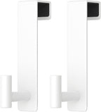 PMMASTO 2-Pack Over The Door Hooks - Rustproof Stainless Steel Door Hangers for 1-3/4 Inch Doors, Non-Marking and Tool-Free Easy Install (White, T Shape-Fits 1-3/4" Thick Door)