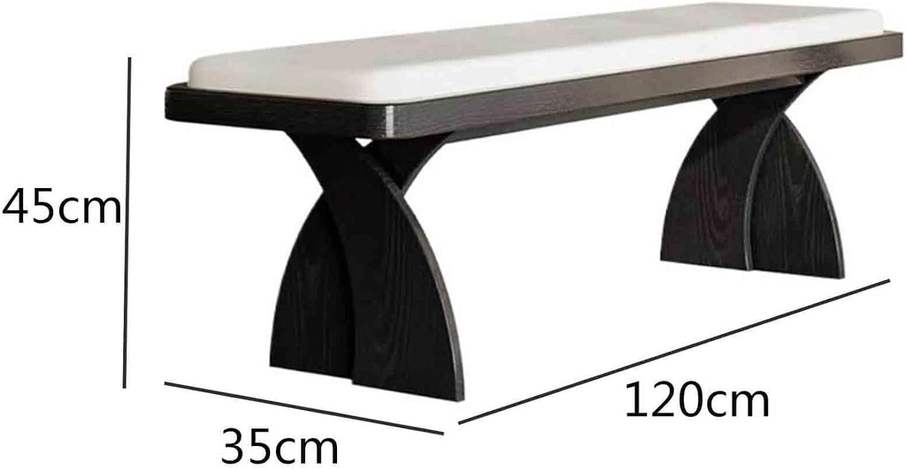 Modern Retro Wooden Long Bench at The Foot of The Bed in The Bedroom Dressing Room or Home for Changing Shoes Entryway(Small)