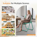 VINGLI Mint Green Plastic Folding Chairs Lightweight 6 Pack for Outdoor & Indoor, Portable Stackable Commercial Seat with Metal Frame for Events, Dinning, Wedding, Party, Office, Camping