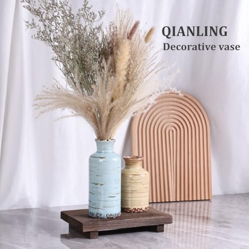 Ceramic Vase Set - 3 Small Flower Vases Home Decor, Modern Rustic Farmhouse Pottery Vases for Centerpieces, Living Room, Kitchen, Shelf, Bedroom, Bathroom, Fireplace, Table Shelf and Entryway Decor