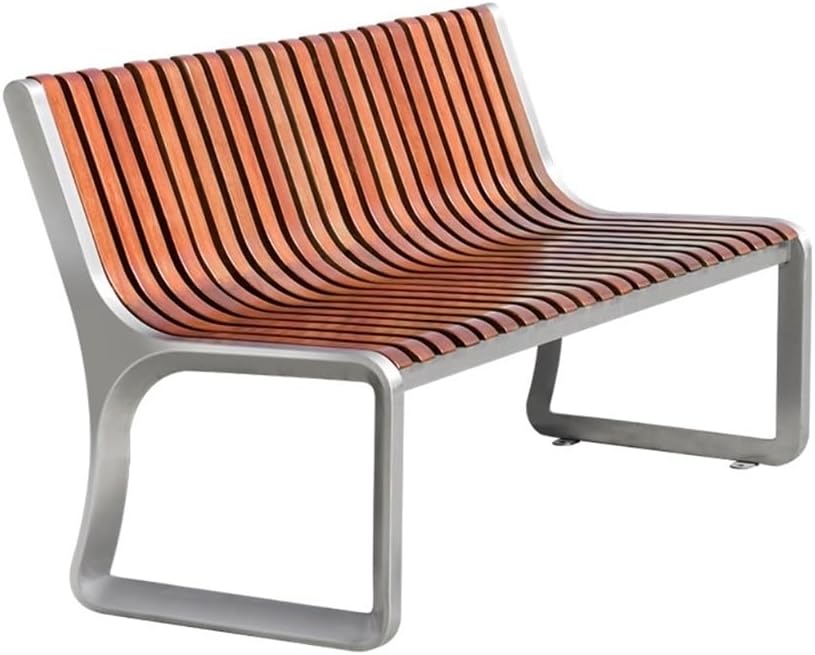 Outdoor Bench, Wood Backrest Park Bench, 2-Person Outdoor Leisure Seating for Park & Residential Garden Bench(180cm)