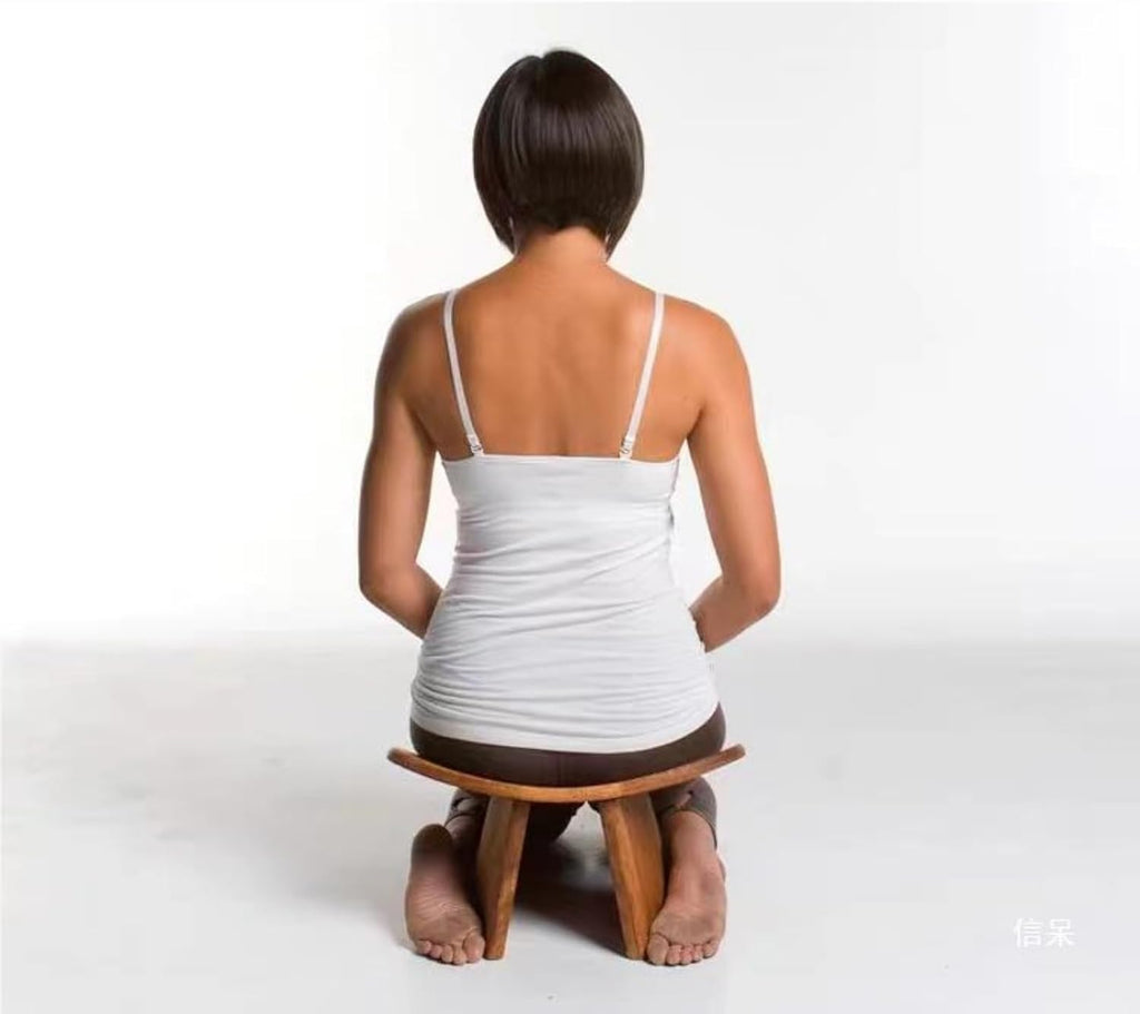 Solid Wood Ergonomic Kneeling Stool. Suitable for Temple Ceremonies, Tea Ceremonies, Meditation, Yoga, as Well as Home Fitness Assistance Chair(Medium Size for Height 160CM-180CM(63-70.8 in)