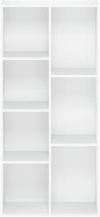 Furinno LUDER Book Shelf, 7-Cube Bookshelf, Bookcase with Open Shelves, 9.4 x 19.5 x 41.7, Easy Assembly, for Living Room, Bedroom, Home Office, Plain White