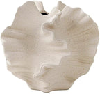 Modern Art Ceramic Coral Flower Vase Home and Office Decoration Sculpture Work Bohemian Decoration Coffee Table Office Bookshelf Living Room Decor (White)