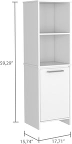 Farmhouse Kitchen Pantry Feery, Single Door Cabinet, Interior and External Shelves,for Kitchen Home
