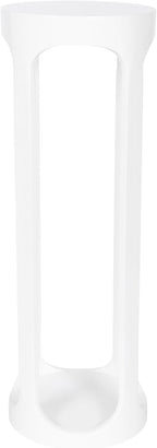 Kate and Laurel Dahl Modern Wooden Round Drink Table, 8 x 8 x 23, White, Transitional Circle Accent Pedestal Table for Living Room Plant Stand Indoors or Mini Bedroom Nightstand