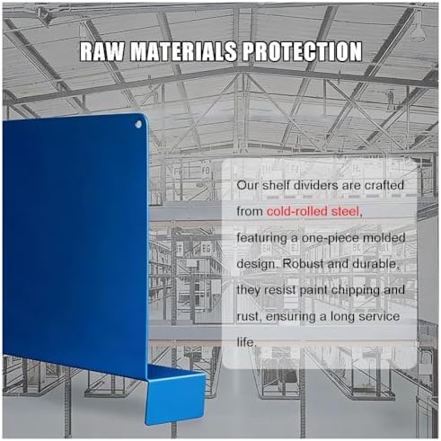 exproyzk 5pcs Heavy Duty Metal Shelf Dividers, Cold Rolled Steel Partition with Rounded Edges, Multi-Size Storage Organizer for Home, Office, Warehouse(60x25x10x5cm)
