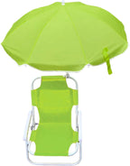 Kids Beach Chair with Umbrella Foldable & Detachable Beach Chair with Canopy, Lightweight and Sturdy Outdoor Seat for Camping, Travel, Lawn, Green, Chairs